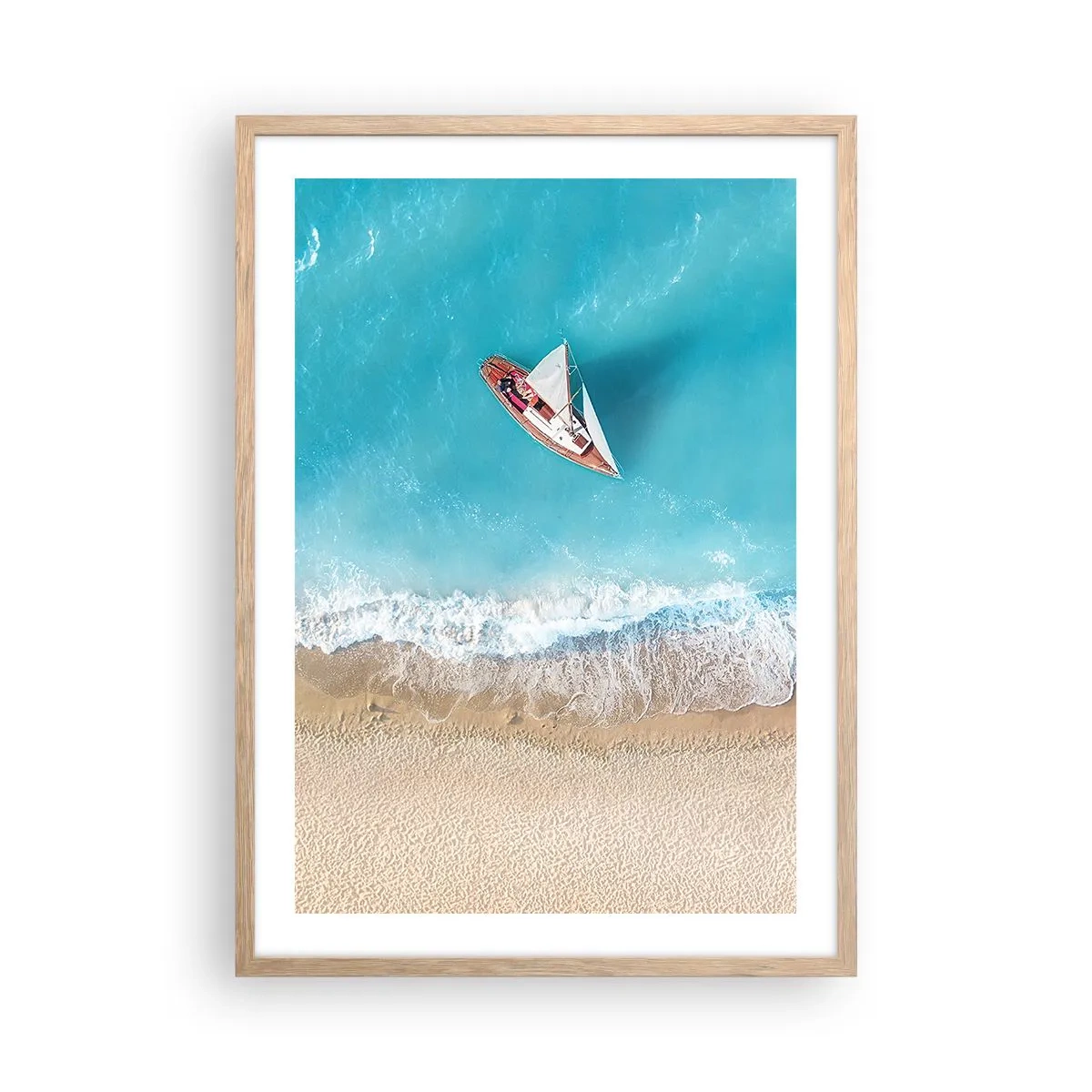 Poster în ramă de stejar deschis - La frontieră dintre albastru și auriu - 50x70 cm