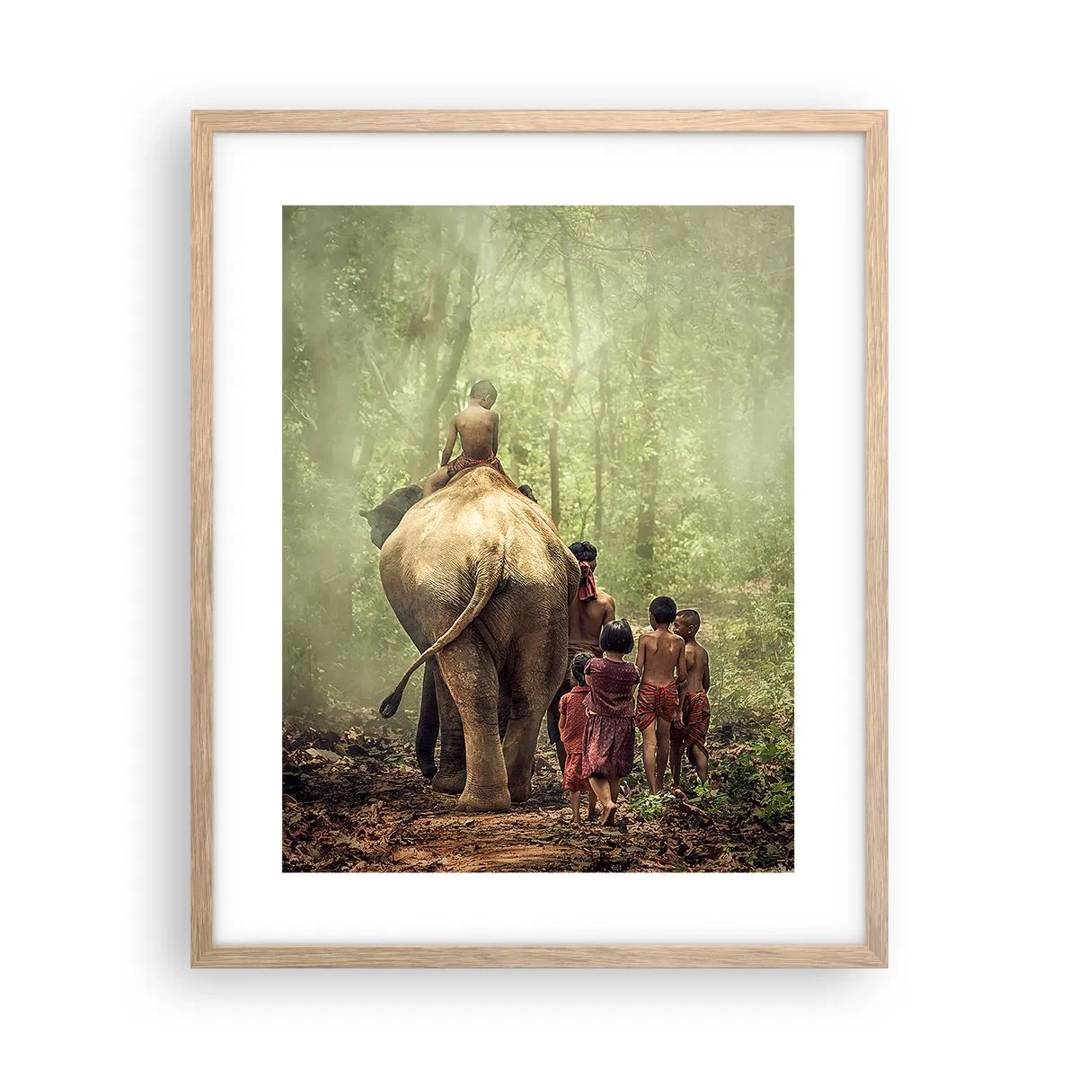 Poster în ramă de stejar deschis - Noua Carte a Junglei - 40x50 cm