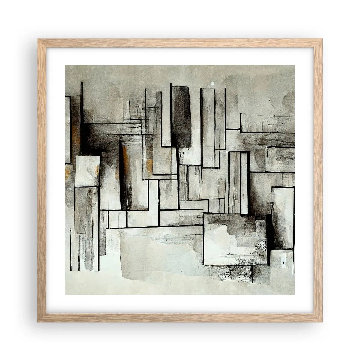 Poster în ramă de stejar deschis - Puterea simplității - 50x50 cm