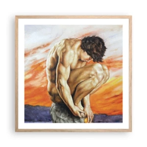 Poster în ramă de stejar deschis - Ascultându-se pe sine - 60x60 cm