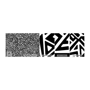 Mostră tapet autocolant Deluxe Sticker - Compoziție precolumbiană - Abstracția, Bucată, alb-negru - 100x30 cm