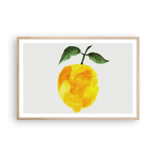 Poster în ramă de stejar deschis - Cum să simțiți gustul soarelui - 91x61 cm