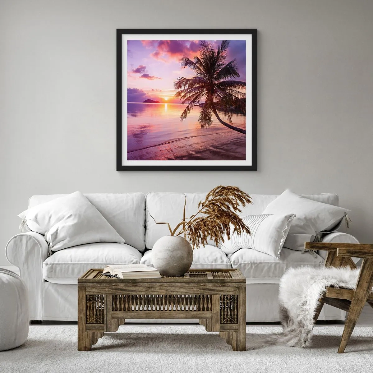 Poster în ramă neagră - Euforie până la orizont - 30x30 cm