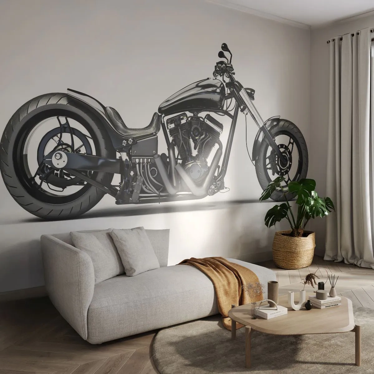 Tapet Premium Canvas - Pentru iubitorii de libertate - Automobile, Motocicletă, Chopper - 100x70 cm