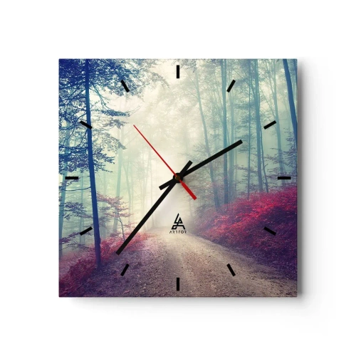 Ceas de perete - Ceas pe sticlă - Ce bine e să te trezești în zori de ziuă - 40x40 cm