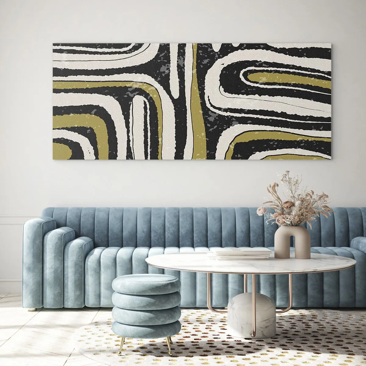 Tablou pe sticlă - Compoziție: pasaje și alei - 160x50 cm