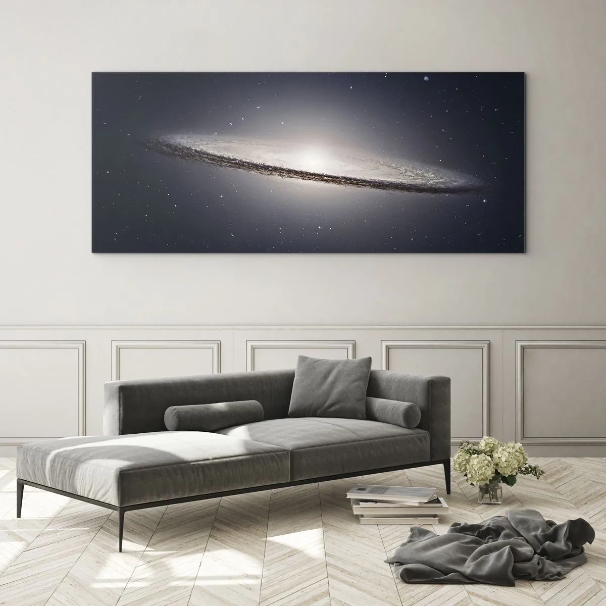 Tablou pe sticlă - Cu mult timp în urmă, într-o galaxie foarte, foarte îndepărtată... - 160x50 cm