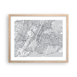 Poster în ramă de stejar deschis - Anatomia unei metropole - 50x40 cm