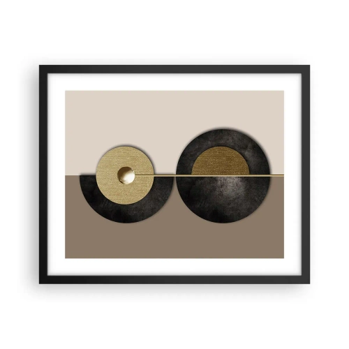 Poster în ramă neagră - Variații în jurul unui cerc - 50x40 cm