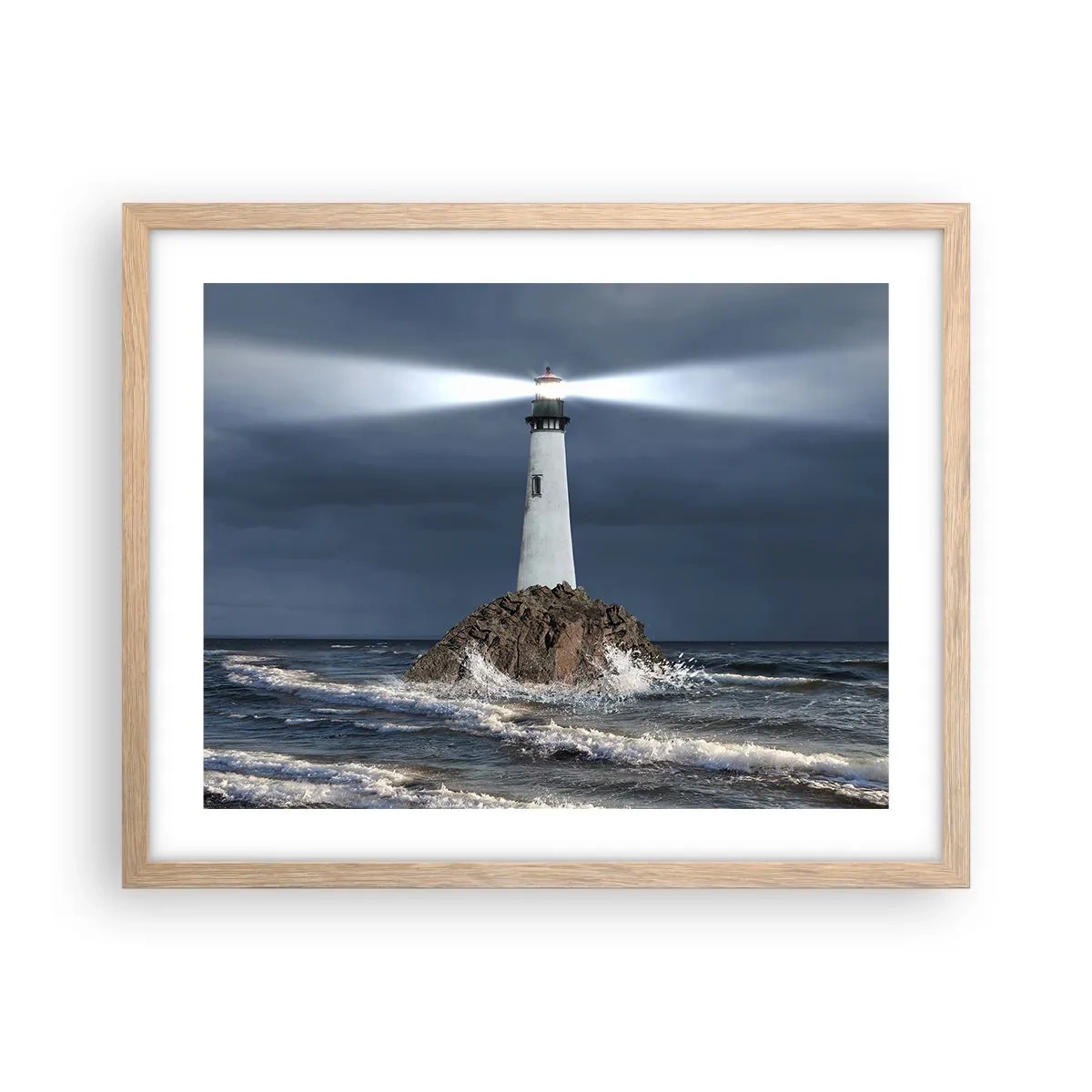 Poster în ramă de stejar deschis - Aici... aici...! - 50x40 cm