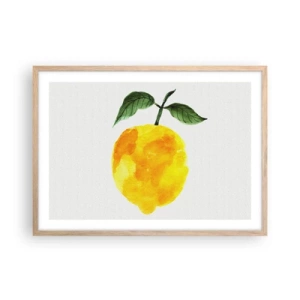 Poster în ramă de stejar deschis - Cum să simțiți gustul soarelui - 70x50 cm