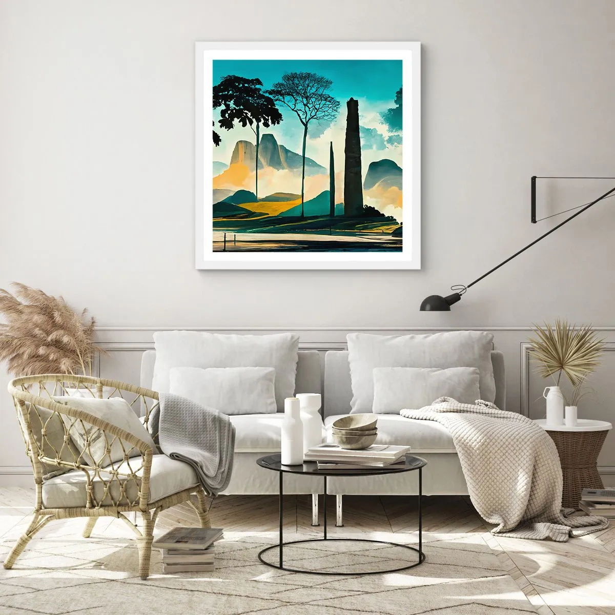 Poster în ramă albă - Din ce în ce mai sus - 30x30 cm