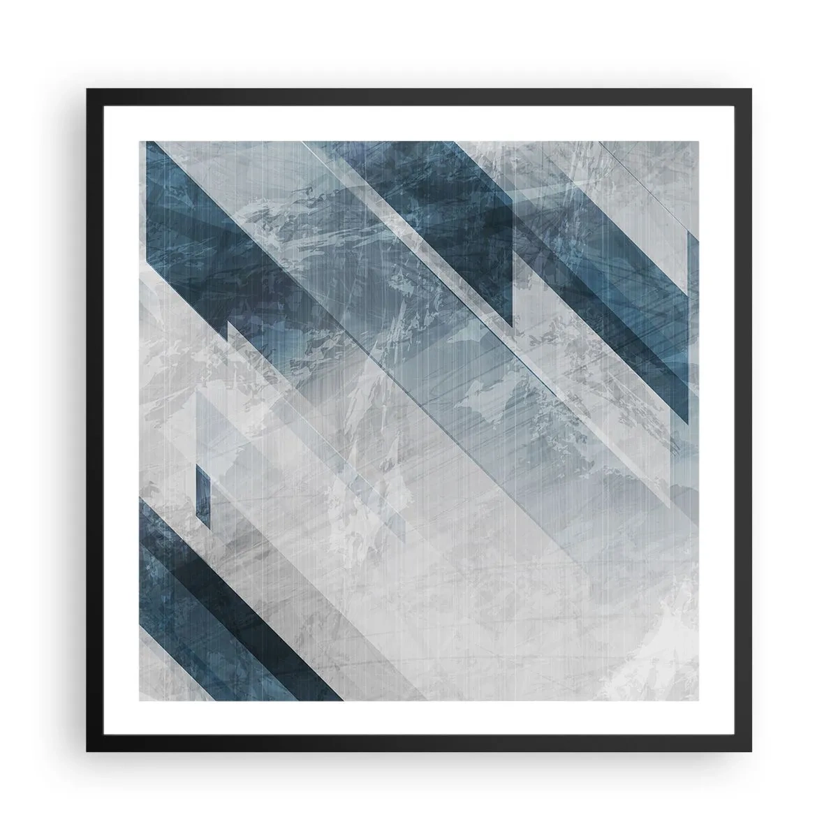 Poster în ramă neagră - Compoziția spațială - mișcarea griului - 60x60 cm