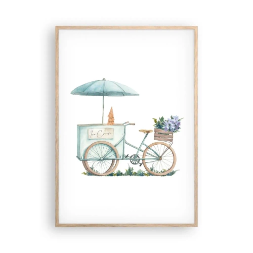 Poster în ramă de stejar deschis - O dulce amintire de vară - 70x100 cm