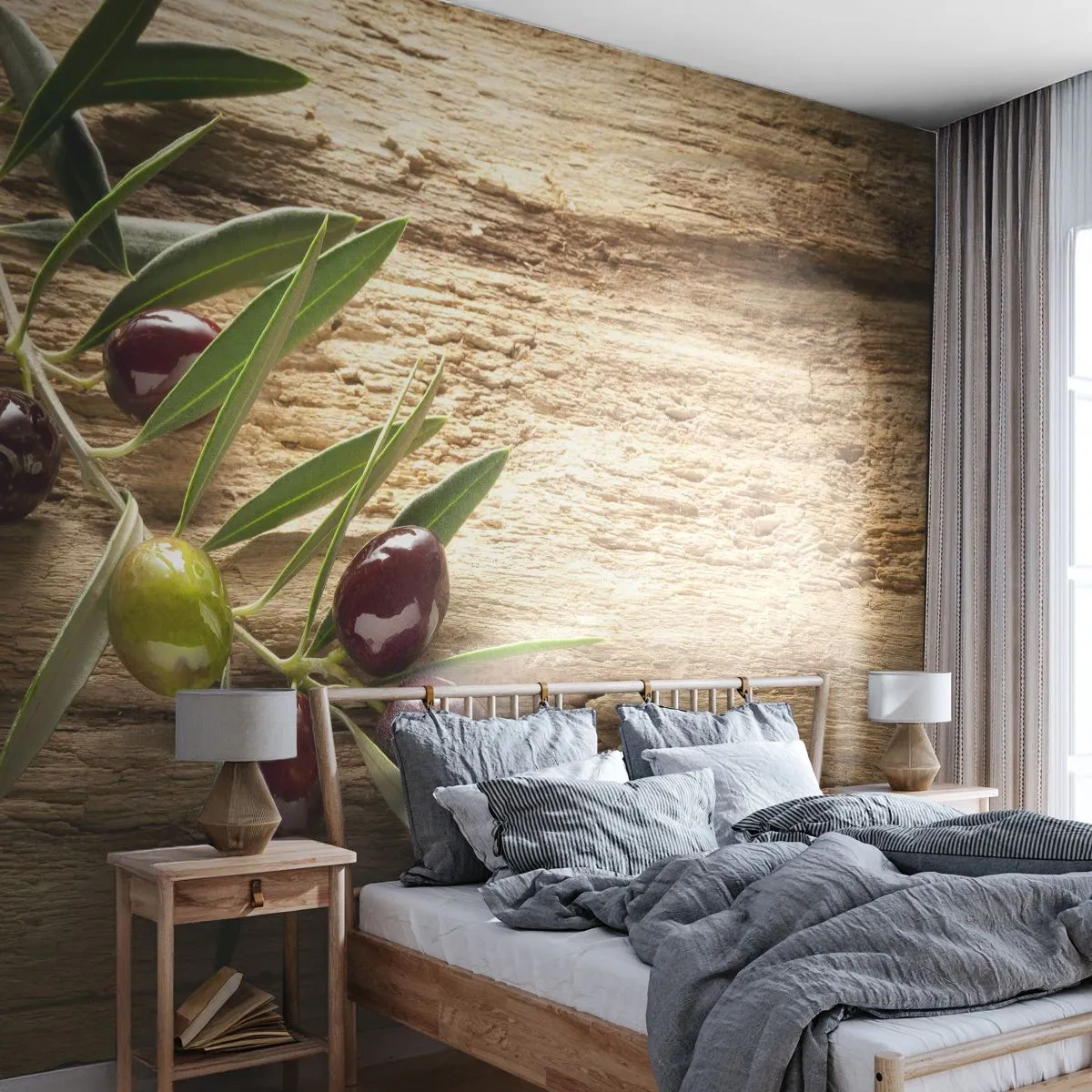 Tapet Standard Eco - Direct din natură - Ramura de maslin, Natură, Măsline - 400x280 cm