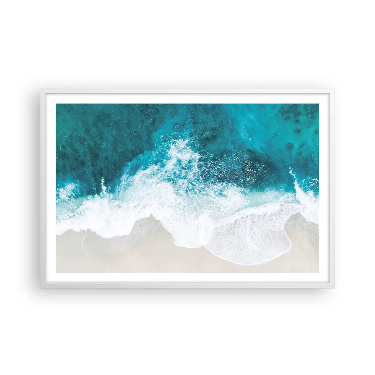 Poster în ramă albă - Mângâiere naturală - 91x61 cm