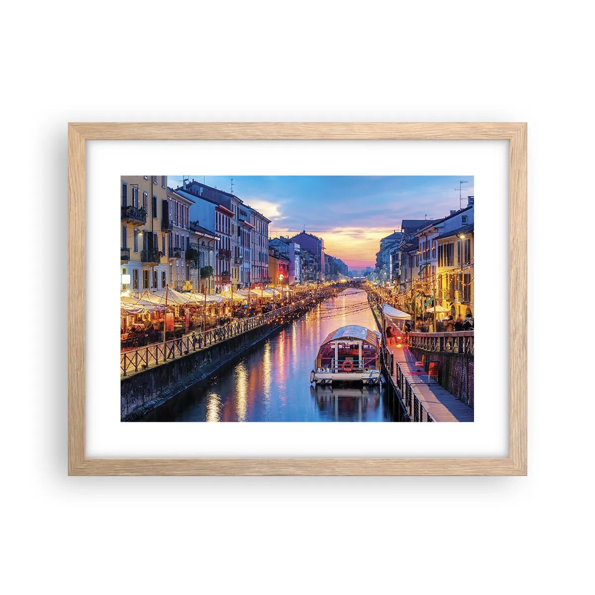 Poster în ramă de stejar deschis - O seară de lumină și distracție - 40x30 cm