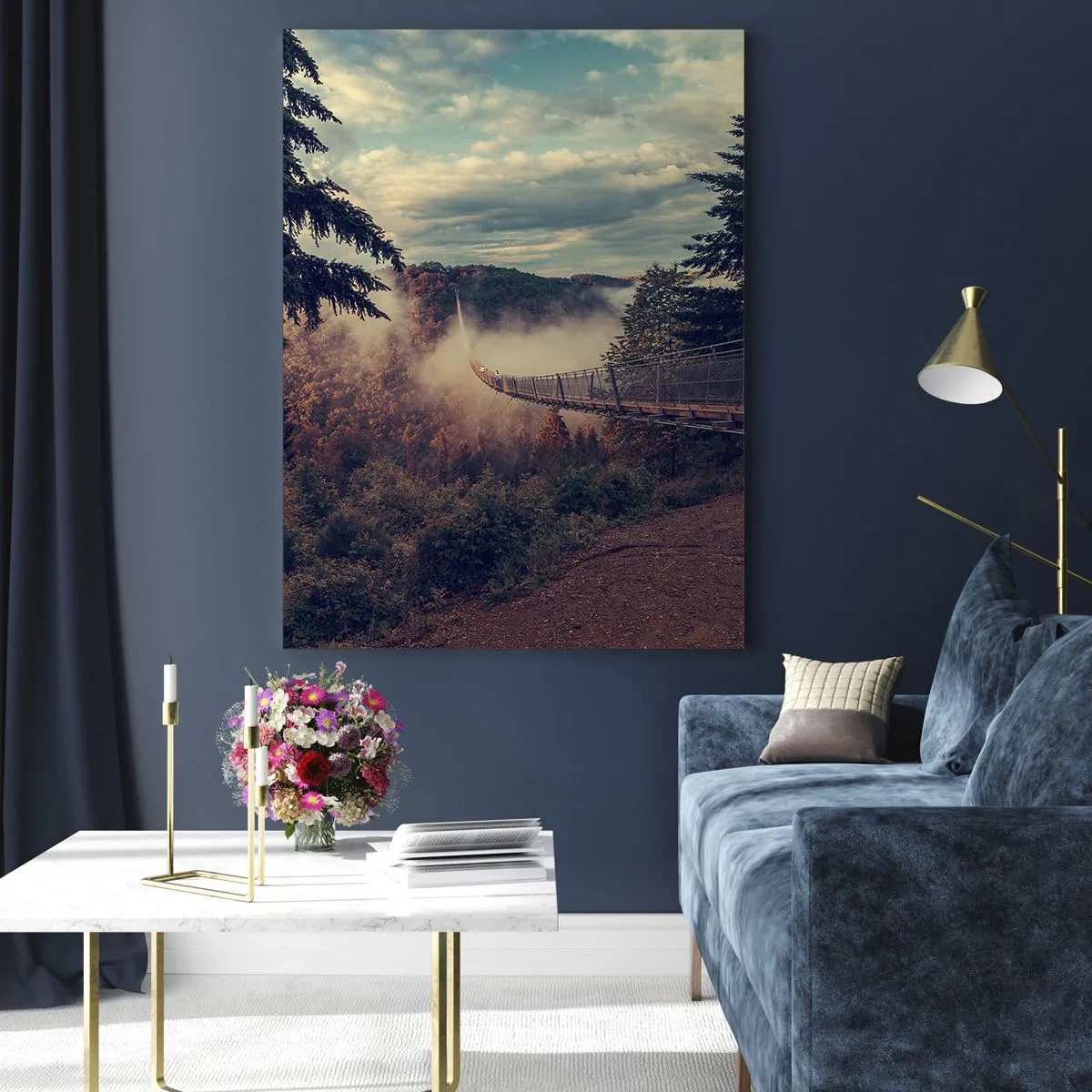 Tablou pe sticlă - Deasupra pădurii de toamnă - 70x100 cm