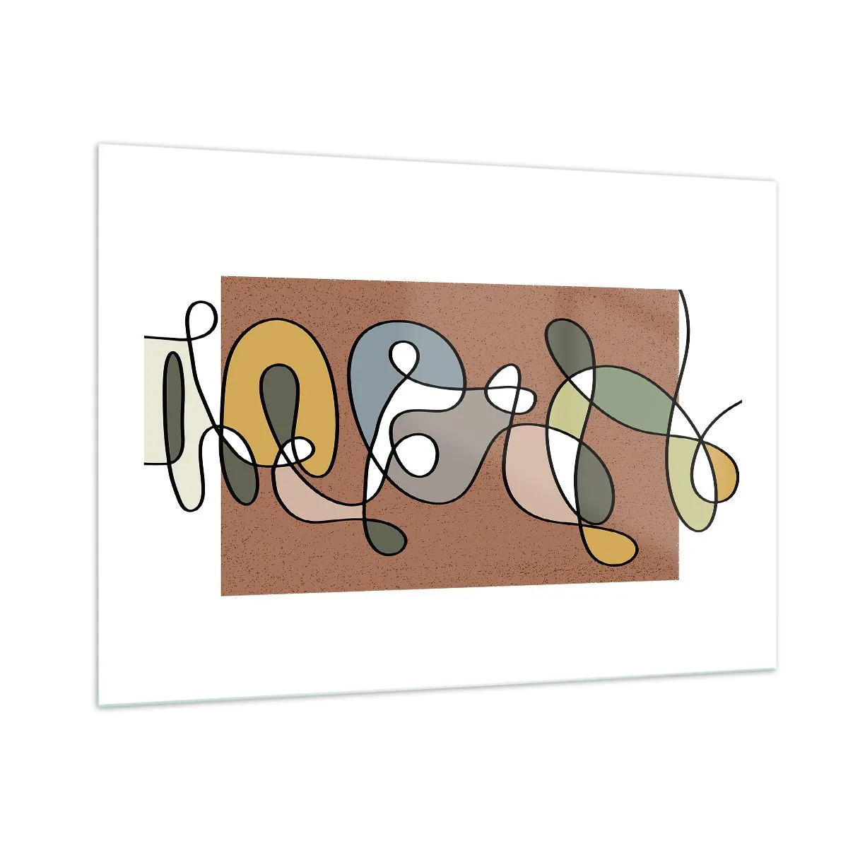 Tablou pe sticlă - Abstracția care merită un zâmbet - 100x70 cm