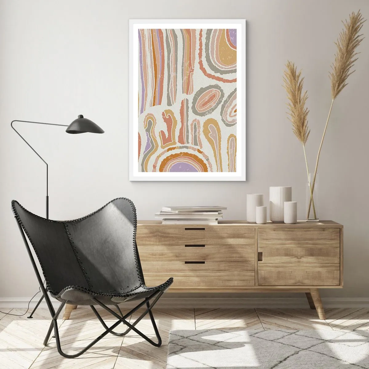 Poster în ramă albă - Secțiuni colorate - 40x50 cm