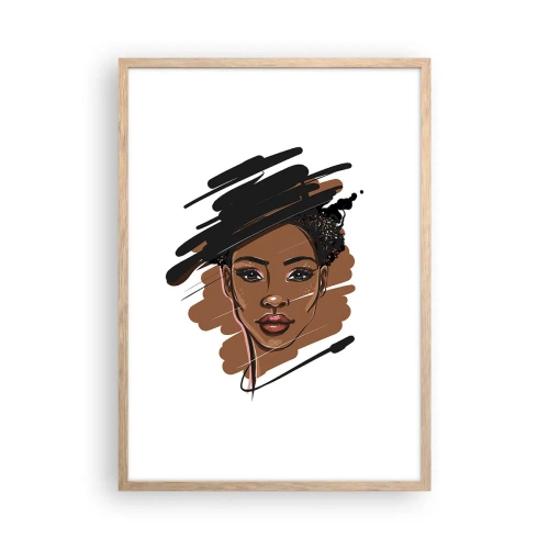 Poster în ramă de stejar deschis - Dulce ca ciocolata - 50x70 cm