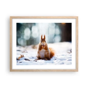 Poster în ramă de stejar deschis - Și la ce te uiți? - 50x40 cm