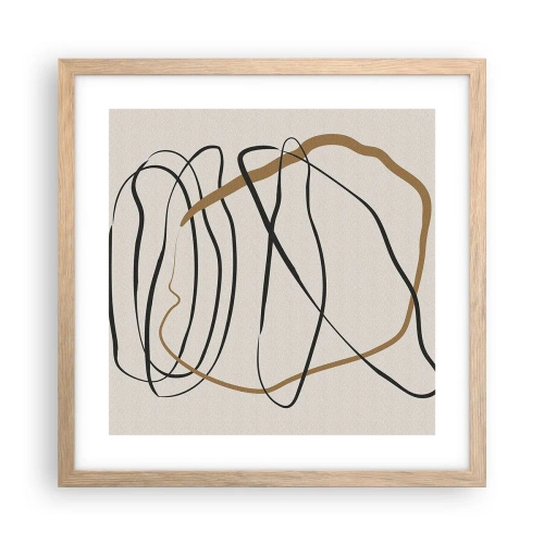 Poster în ramă de stejar deschis - Compoziție - Dans posesiv - 40x40 cm