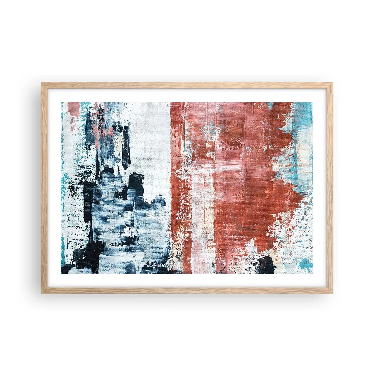 Poster în ramă de stejar deschis - Jumi-juma abstract - 70x50 cm