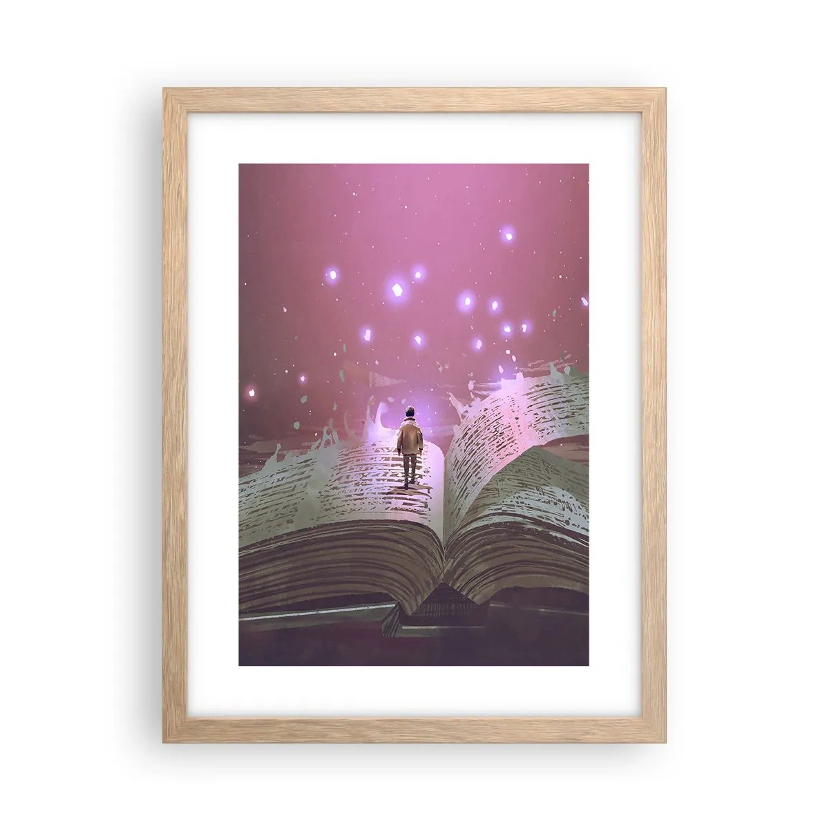 Poster în ramă de stejar deschis - O invitație către o altă lume - citiți! - 30x40 cm