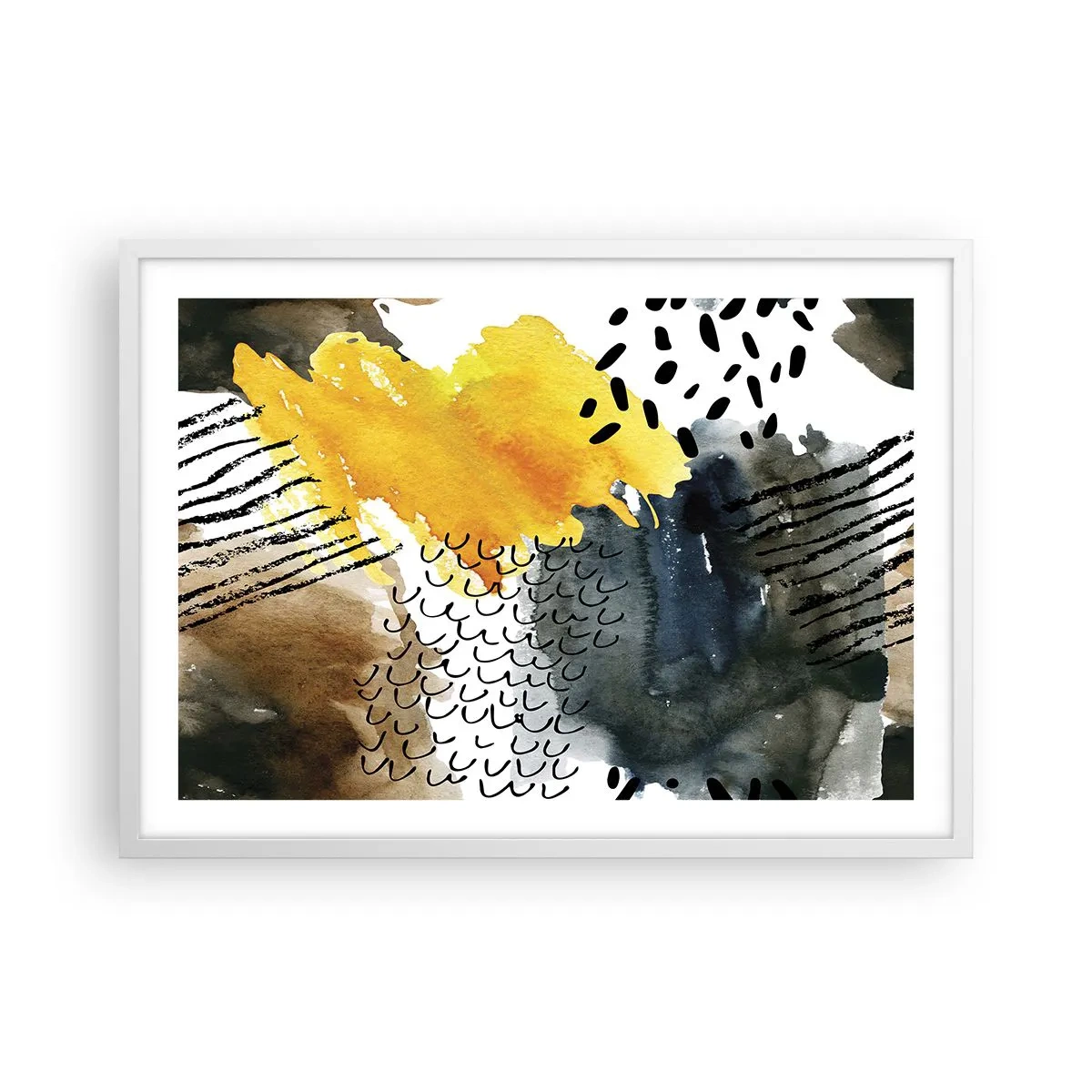 Poster în ramă albă - O întâlnire a elementelor - 70x50 cm