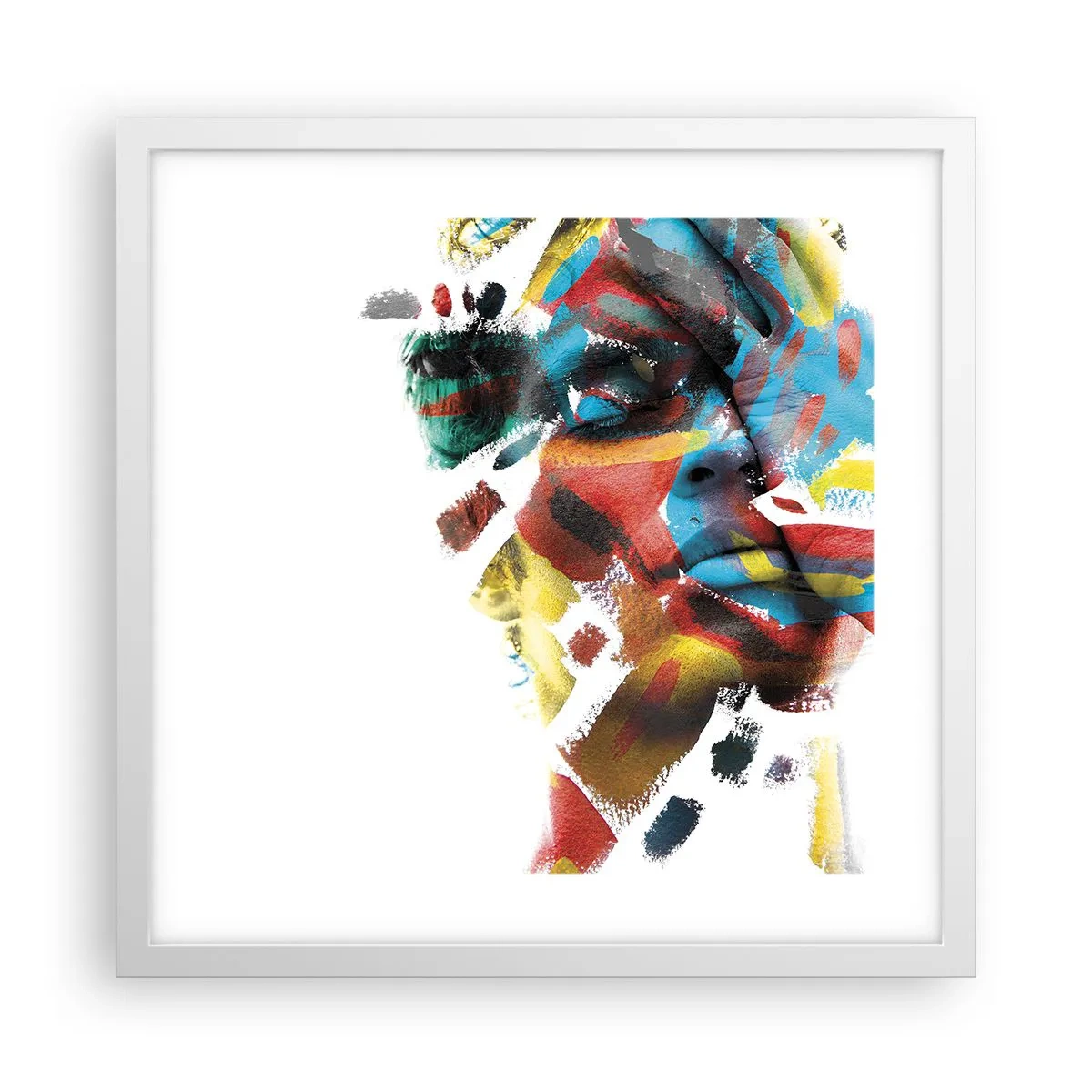 Poster în ramă albă - Personalitate colorată - 40x40 cm