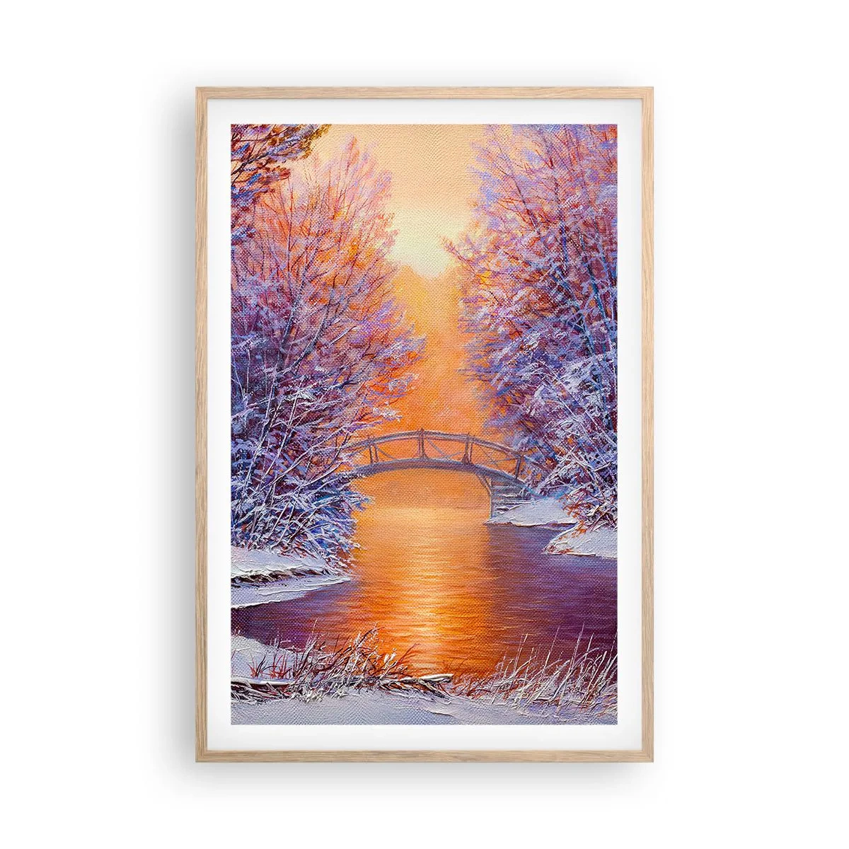 Poster în ramă de stejar deschis - Hai să ne întâlnim aici - 61x91 cm