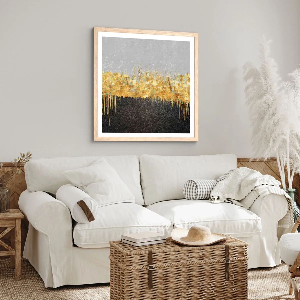 Poster în ramă de stejar deschis - Înăuntru și în sus - 60x60 cm