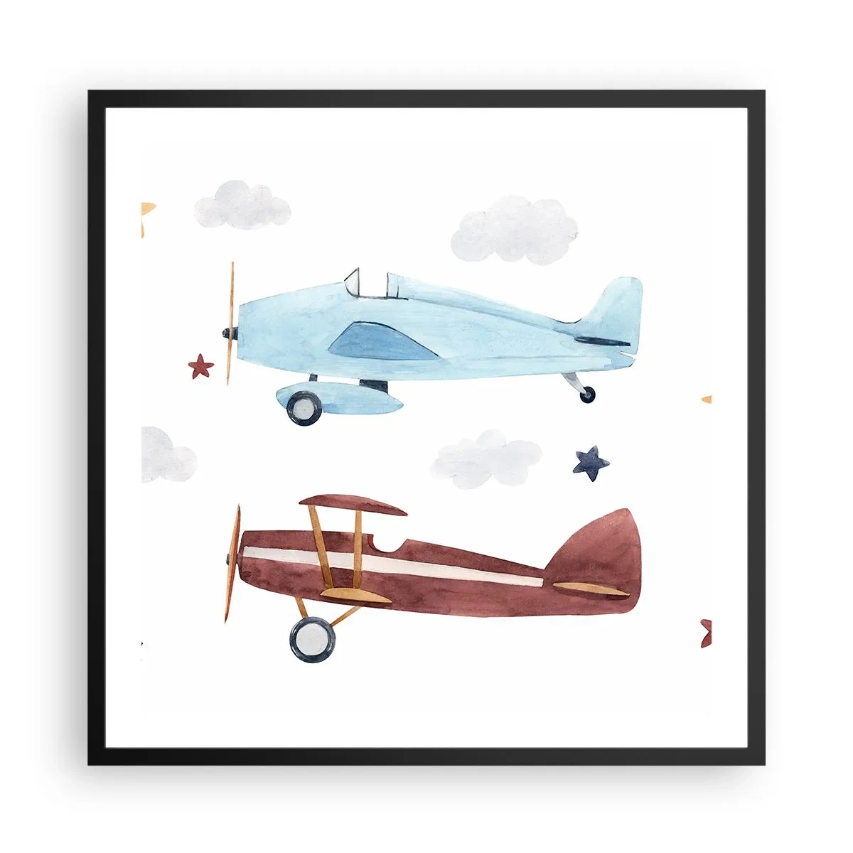 Poster în ramă neagră - Domnule Pilot, vă așteptăm! - 60x60 cm