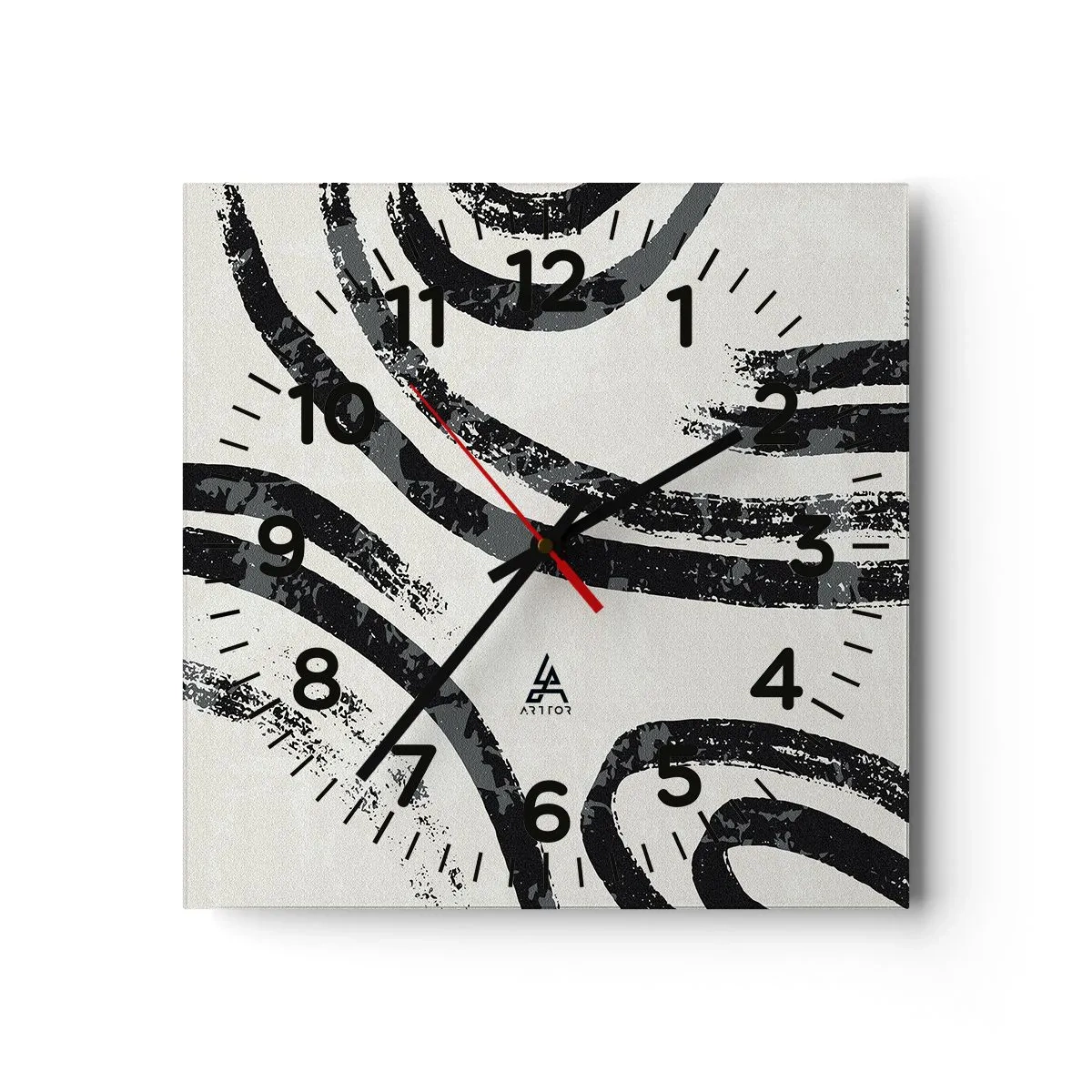 Ceas de perete - Ceas pe sticlă - Pe jumătate oprit - 30x30 cm