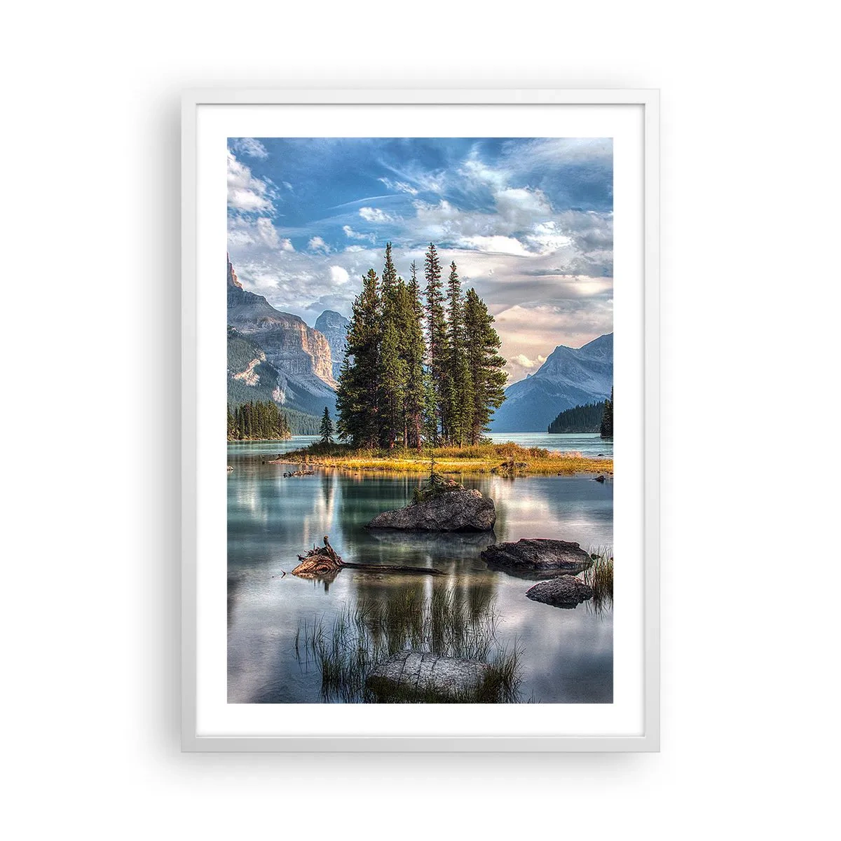 Poster în ramă albă - La o apă mare și limpede… - 50x70 cm