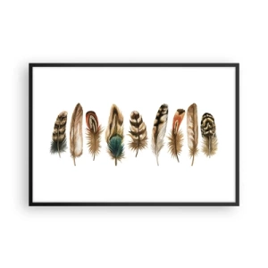 Poster în ramă neagră - Variație cu pene - 91x61 cm