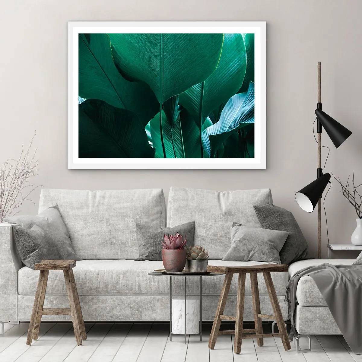 Poster în ramă albă - Cu frunza la lumină - 50x40 cm