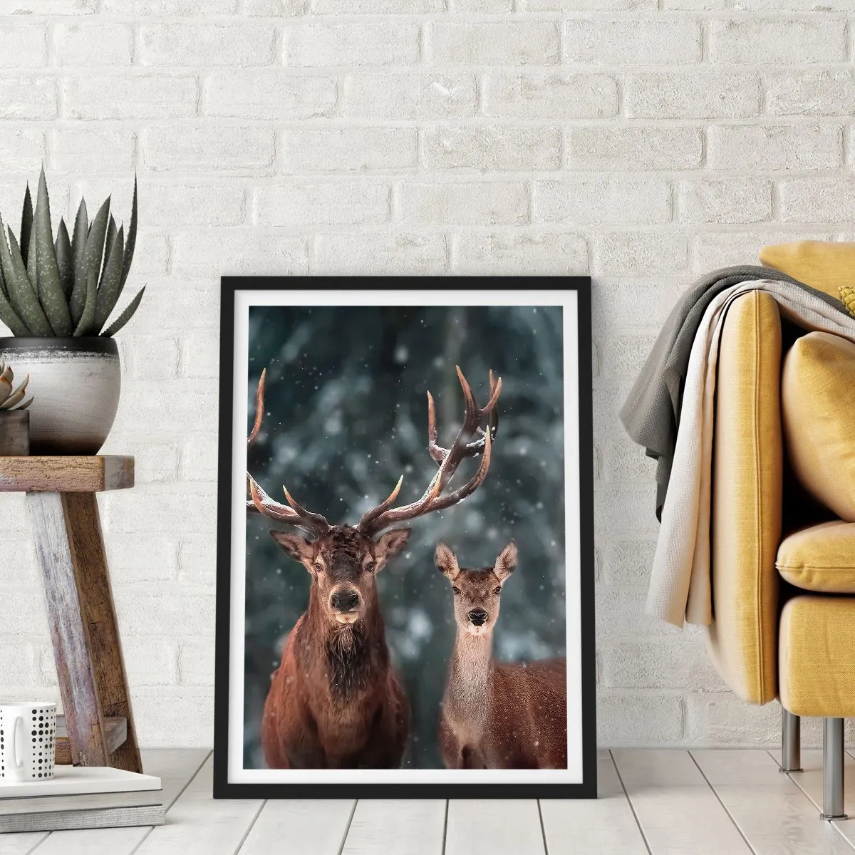 Poster în ramă neagră - Stăpânul pădurii și soția sa - 61x91 cm