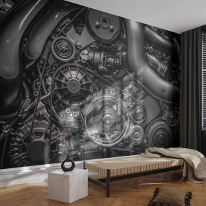 Tapet Premium Canvas - Poezia mecanicii - Motor, Mecanic, Metal - 400x280 cm