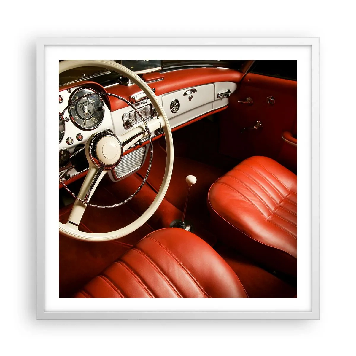 Poster în ramă albă - Lux în stil vintage - 60x60 cm