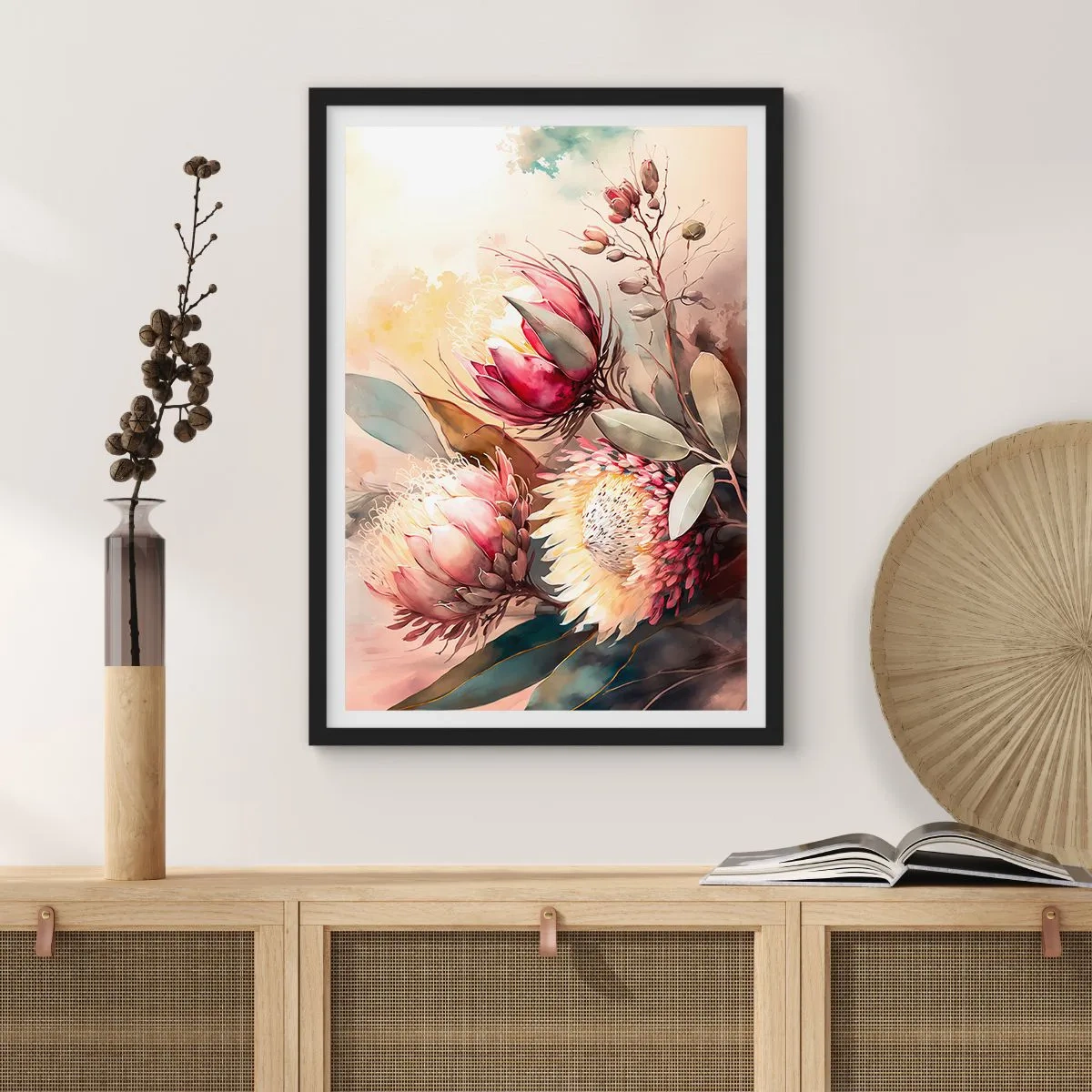 Poster în ramă neagră - Profil și en face - 61x91 cm