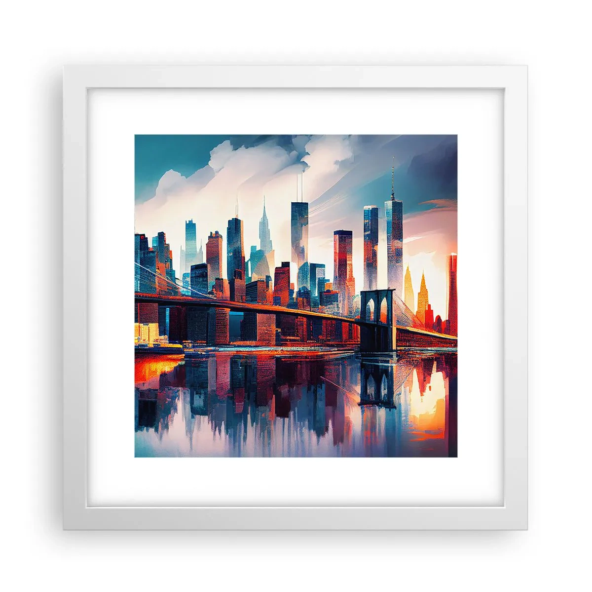 Poster în ramă albă - New York fenomenal - 30x30 cm