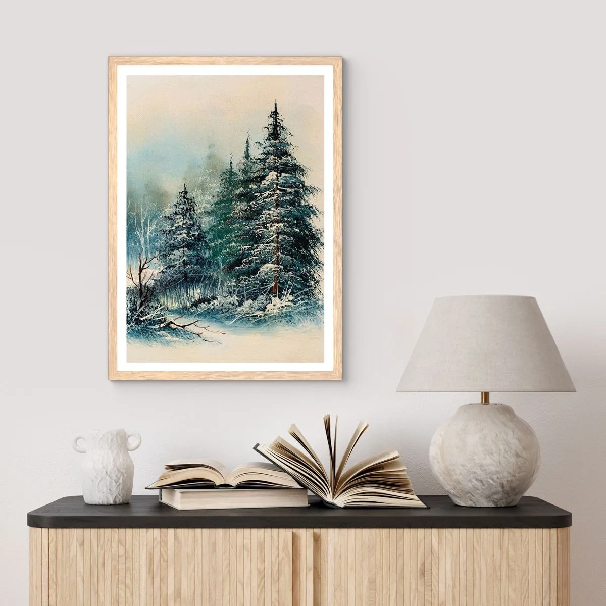 Poster în ramă de stejar deschis - Gata pentru Crăciun - 40x50 cm