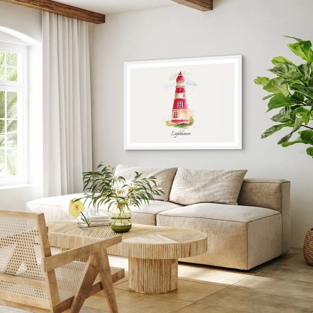 Poster în ramă albă - Întotdeauna vreme bună - 50x40 cm