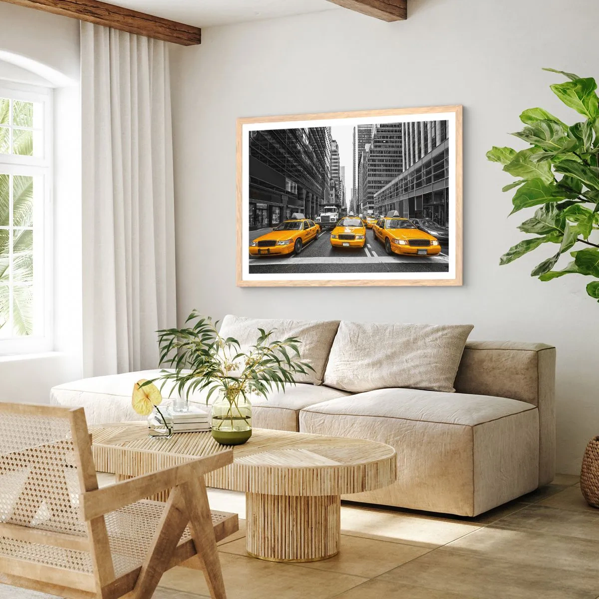 Poster în ramă de stejar deschis - Noi suntem cei care colorăm orașul - 40x30 cm