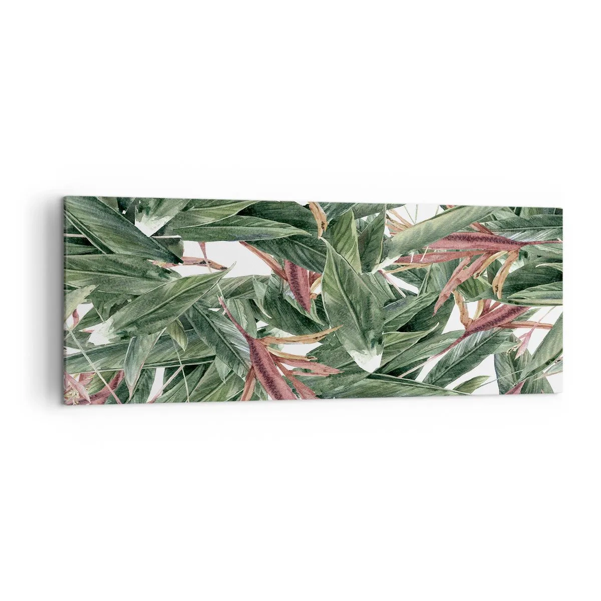 Tablou pe pânză - Tufișuri de smarald și liliac - 140x50 cm