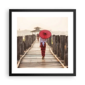 Poster în ramă neagră - Pe podul vechi - 40x40 cm