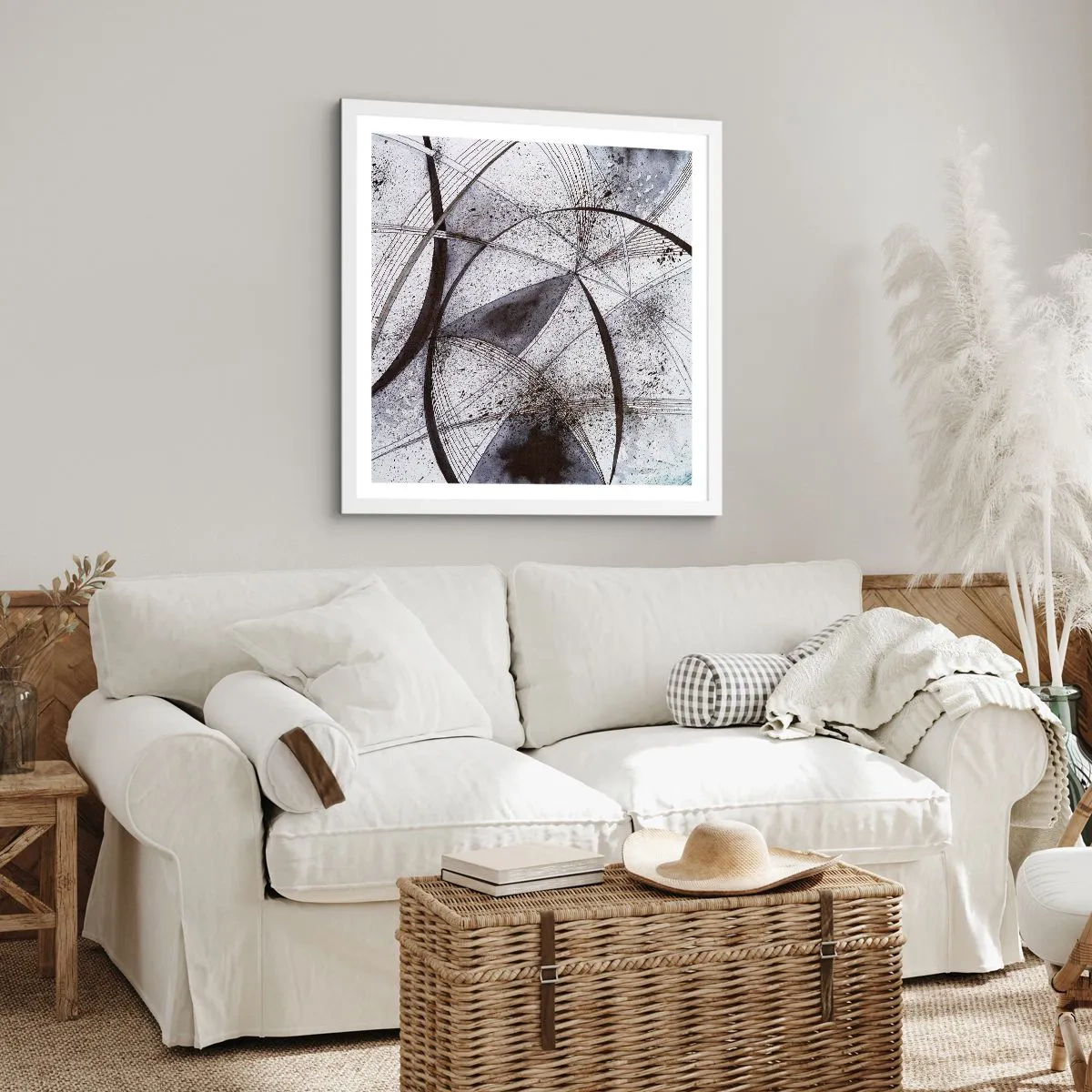 Poster în ramă albă - O fantezie futuristă - 30x30 cm