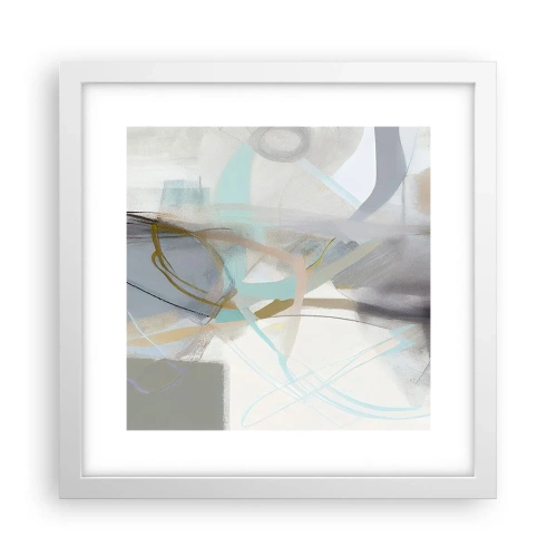 Poster în ramă albă - Abstracție cețoasă - 30x30 cm